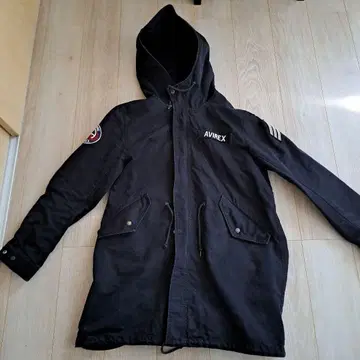 AVIREX 블랙 모즈 코트 XL 사이즈