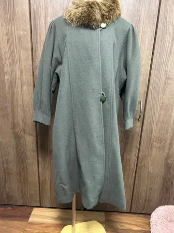 퍼 달린 울 혼방 롱 코트