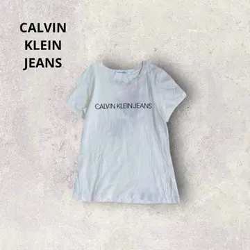 CALVIN KLEIN JEANS 티셔츠 상의 심플 코튼