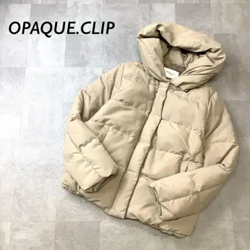 OPAQUE.CLIP 후디드 다운 자켓 베이지
