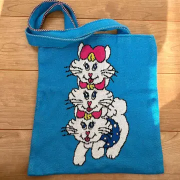 니트 호리노우치 x 야나기다 마사미 콜라보 고양이 토트백