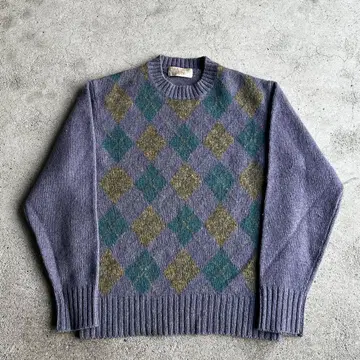 90's JUN MEN 아가일 무늬 니트 울 니트 구제 의류