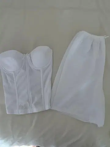 화이트 코르셋 스커트 세트