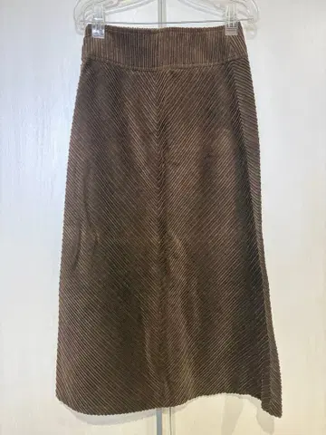 ILARY 브라운 코듀로이 소프트 플레어 스커트 L