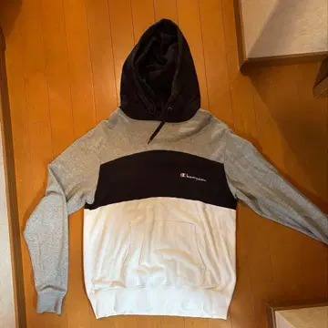 Champion 후드 부착 후드티 그레이/블랙/화이트