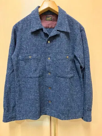 Tenderloin 울 박스 네이비 긴팔 셔츠