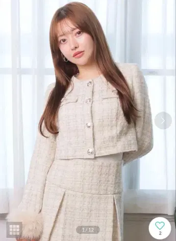 LIP SERVICE 퍼 슬리브 트위드 크롭 자켓 & 스커트