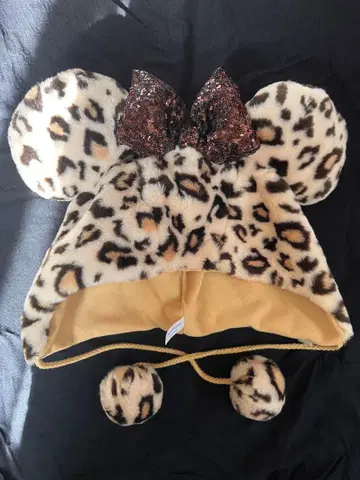 레오파드 무늬 미키풍 모자 Disney 팬캡