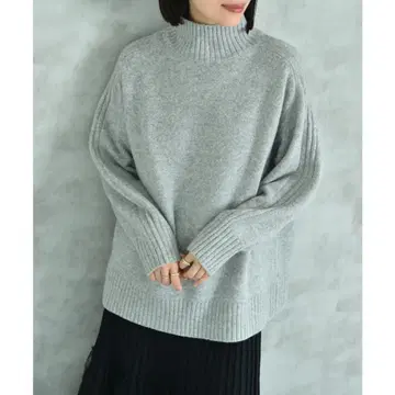 INTER PLANET 인터플래닛 7G 천축 하이넥 풀오버 그레이