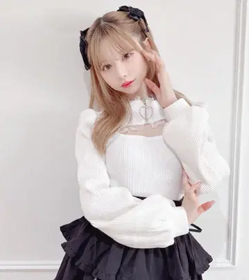 MARS 하트 ZIP 골지 상의