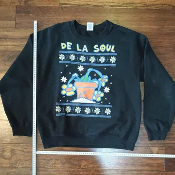 DE LA SOUL 블랙 맨투맨 M
