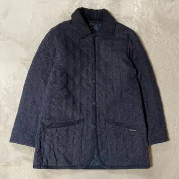 영국제 라벤햄 트위드 퀼팅 자켓 36/S 네이비 새상품급