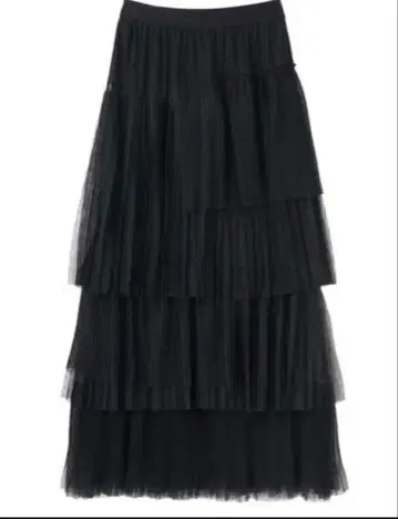 플리츠 믹스 튤 캉캉 스커트