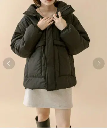 스탠드 칼라 절개 디자인 충전솜 아우터