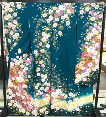 중고 순수 실크 후리소데 기성복 리메이크 bl-016