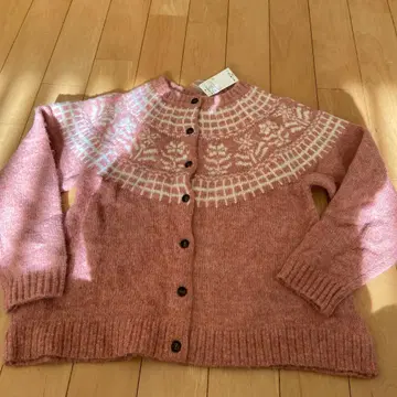 꽃무늬 자카드 편직 가디건