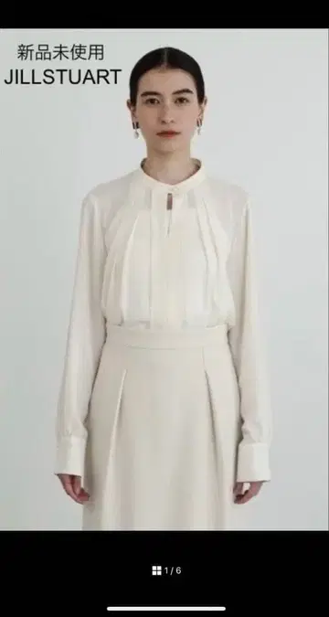 JILLSTUART 아이보리 플리츠 블라우스