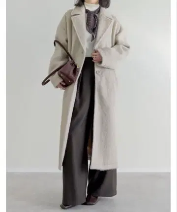 리디 울 터치 샤기 체스터 롱 코트 L 사이즈