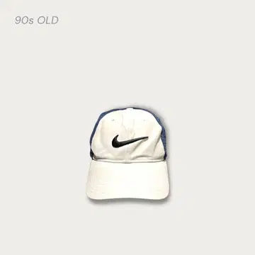 NIKE 자수 로고 CAP 90s y2k 화이트 블루 스우시 화이트