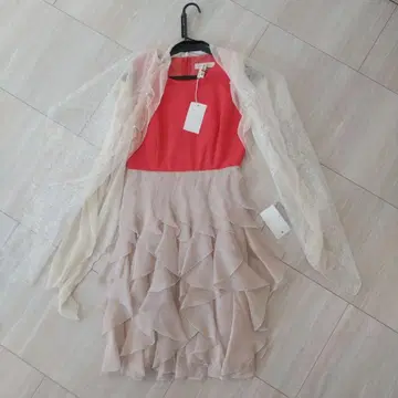 프릴 달린 드레스와 가디건 세트