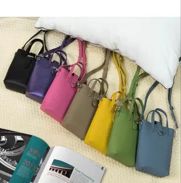 천연 가죽 미니 숄더백 블랙