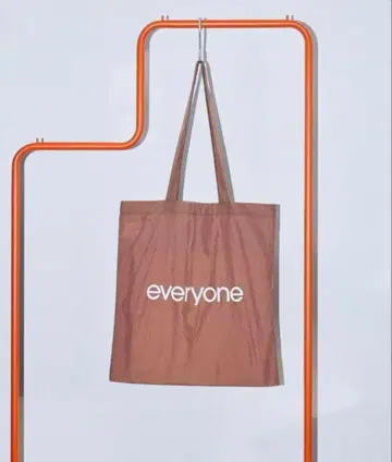 everyone 나일론 로고 토트백 브라운
