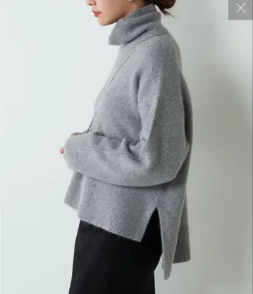 슬리브 턱 터틀 니트 라이트 그레이