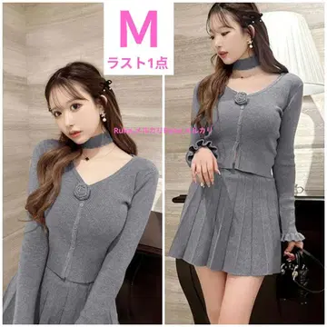 [ 미개봉 새상품 ] 플리츠 스커트 니트 셋업 PR0064C 그레이