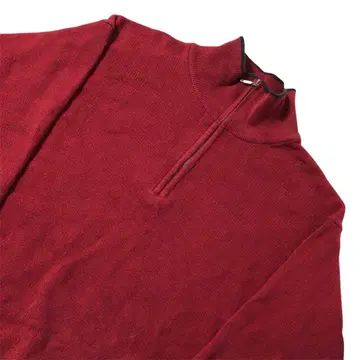 올드 유니클로 하프 지퍼 니트 스웨터 빨간색 빅 XL