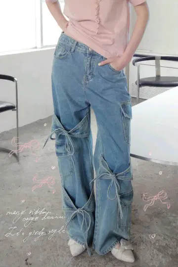 many ribbon cargo denim idem