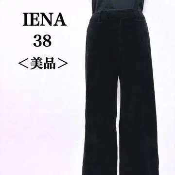 새상품급 IENA 코듀로이 와이드 팬츠 38 블랙 일본제