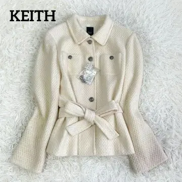 KEITH 키이스 빅 사이즈 자켓 벨트 리본 화이트 계열 새상품급