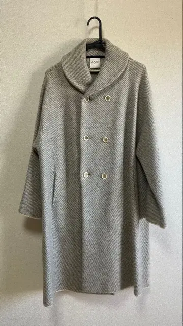 45R 울 혼방 더블 브레스트 롱 코트