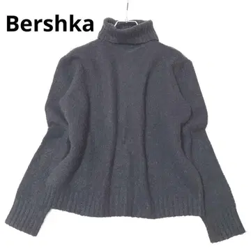 버쉬카 긴팔 니트 풀오버 터틀넥 무지 심플 블랙