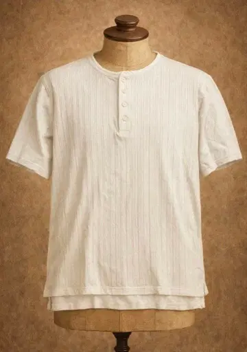 헨리넥 반팔 T셔츠 내추럴