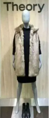 Theory 후드 부착 퍼 베스트 S 인조 모피