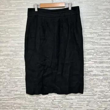 엘르 이탈리아제 린넨 타이트 스커트 블랙 고급 무릎 기장