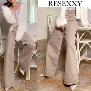 리젝시 와이드 슬림 데님 팬츠 베이지 M