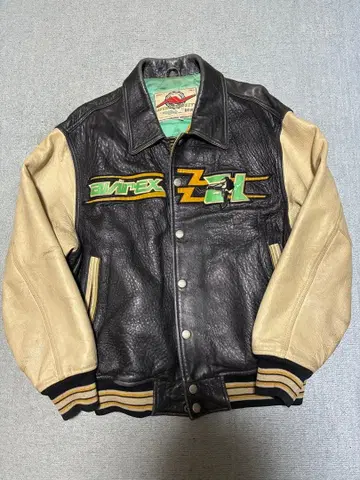 80s avirex 레더 바시티 재킷 M 사이즈