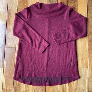 CROCODILE 버건디 도트 무늬 긴팔 M