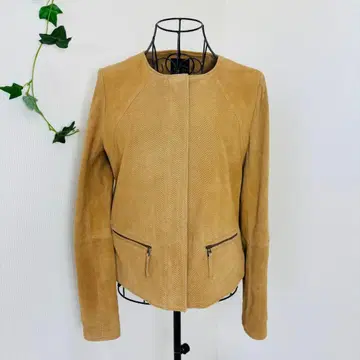 Dama Collection 염소 가죽 노카라 스웨이드풍 자켓 M