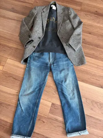 해리스 트위드 2B 트위드 자켓 헤링본