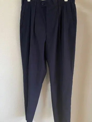 Paul Smith 일본제 투 턱 와이드 팬츠 네이비 32