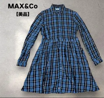 MAX&Co. 맥스앤코 롱 원피스 체크 셔츠 원피스