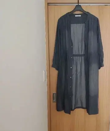 Pastel Ma'am 다크 블루 긴팔 셔츠 원피스