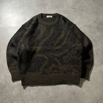 빈티지 기하학 레트로 아트 패턴 디자인 니트 스웨터