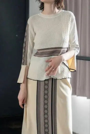 윌프리 자카드 니트 셋업