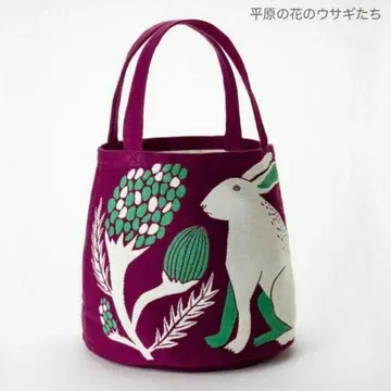 모리타 Miw 토트백 평원의 꽃 토끼들 motiramiw 미사용 새상품