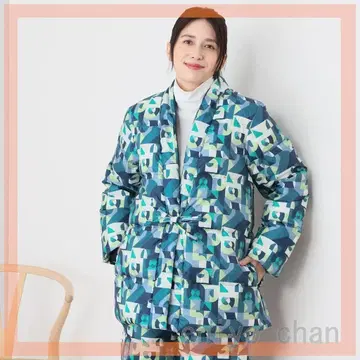 모리린 가볍고 따뜻한 화이트 덕 다운 깃털 한텐 XL 네이비