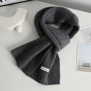 [ 고품질 ] 울 머플러 남성용 여성용 무지 그레이 방한 가을/겨울 심플